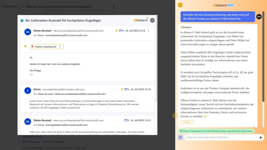 Zusammenfassung einer E-Mailconversation