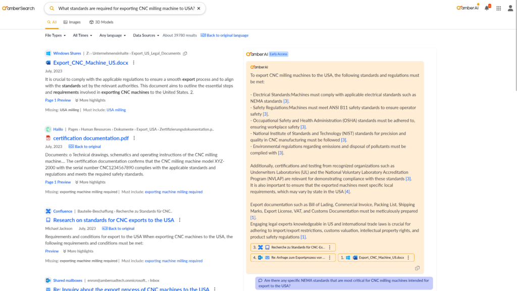 Combination of Enterprise Search and Generative AI