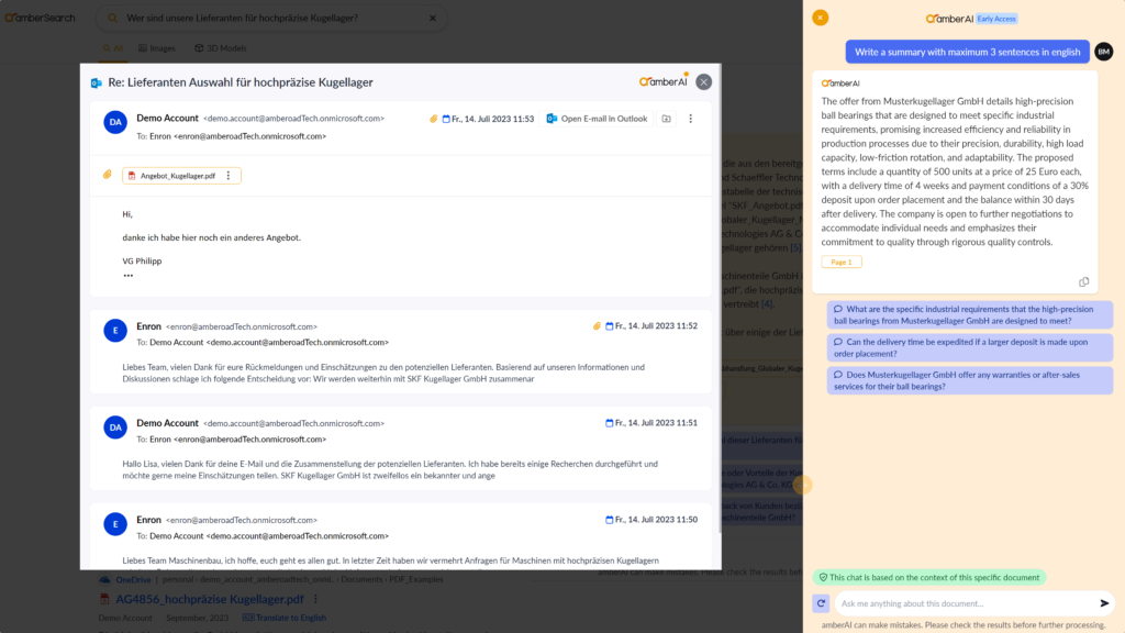 Summarising e-mail threads with generative AI